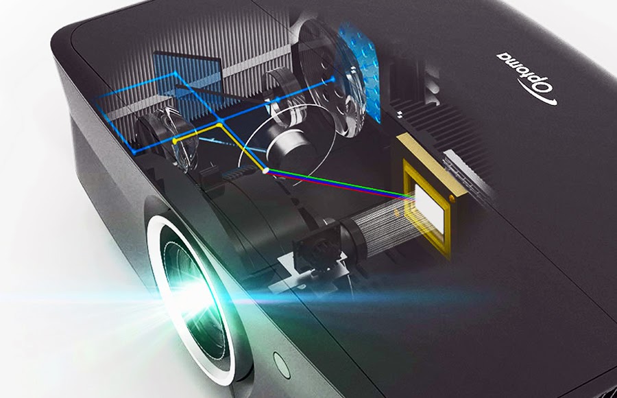 Optoma laser phosphor projector being serviced